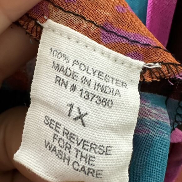 Floral Sheer Cardigan Cover Up Multicolor Live For True Women’s Size Plus 1X - Picture 6 of 9